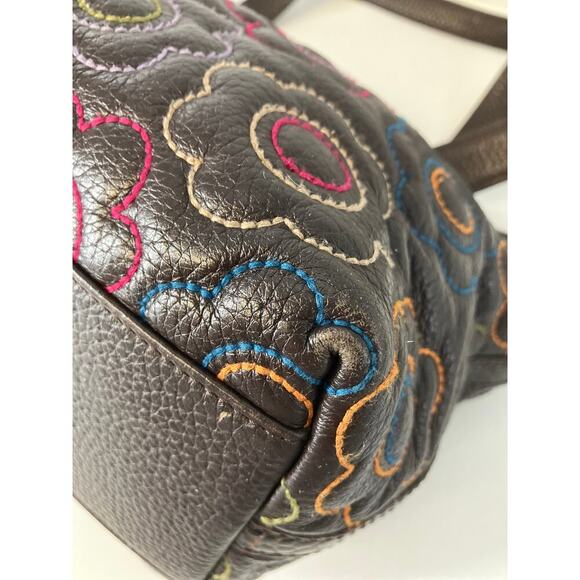 BRIGHTON D757287 BROWN LEATHER MULITI FLORAL SHOULDER BAG - Picture 12 of 16